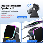 🎶📱  5-in-1 Wireless Induction Bluetooth Speaker with Adjustable Phone Stand