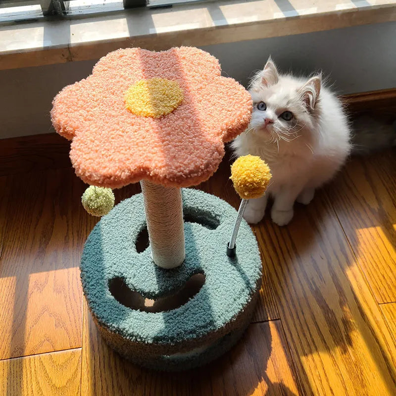 Sunflower Cat Scratching Post - Scratching Post With Toy And Interactive Cat Playground