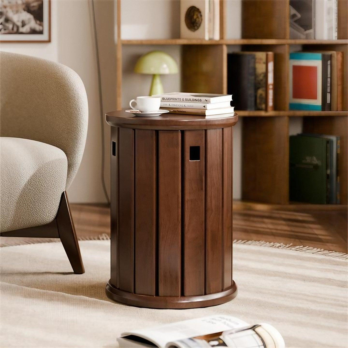 RoundCraft™ Stackable Dining Stool Set – Solid Wood (4-Piece Set)