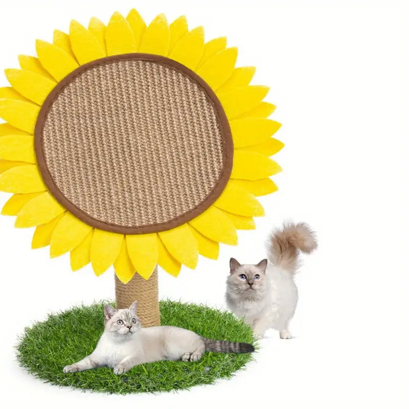 Cat Sunflower Scratching Post Made Of Sisal