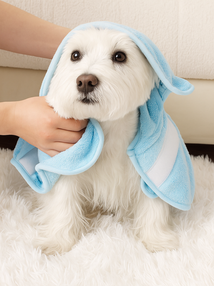 ZalloPaws Bunny Ear Pet Bathrobe