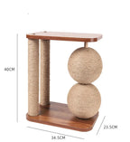 Cat Scratching Ball 360 ° - Innovative Scratching Post With Rotating Sisal Ball Sturdy Wooden Frame