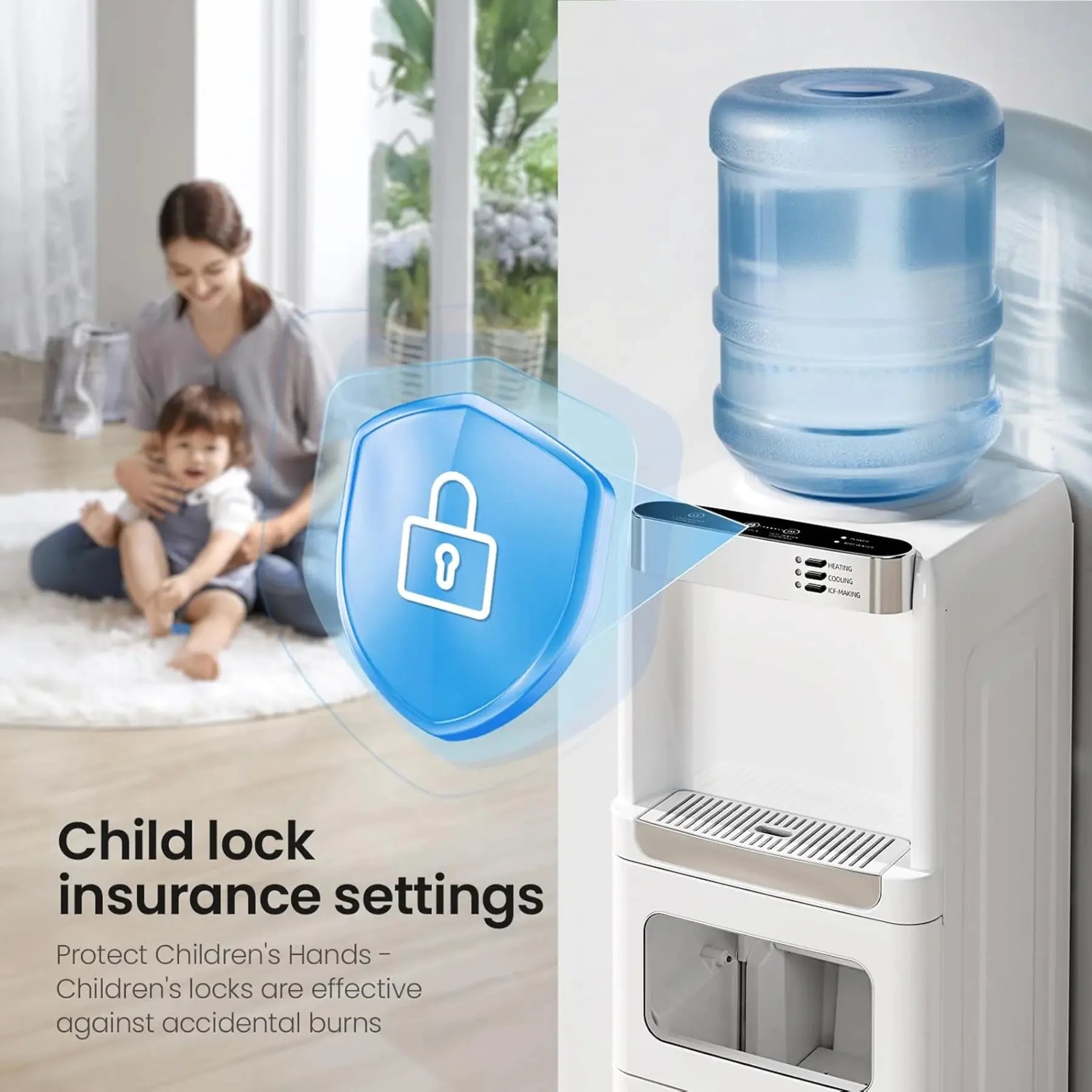 3-in-1 water dispenser with ice maker