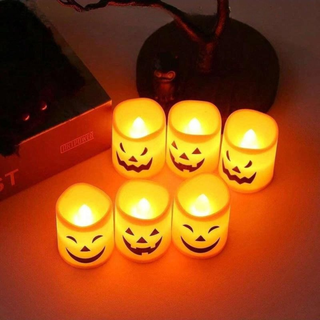 SpookGlow™ – Ghost Face LED Candles