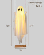 GhoulGlide – Large Swinging Ghost with 8-Mode LED Lighting