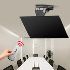 Motorized Ceiling TV Mount Lift – Remote Control Adjustable Rotating Bracket for 50–90”