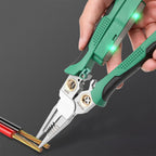 Outdoorfun 8 in 1 Wire Stripper Twister for Cutting and Pulling Wires Cable Scissors,Voltage Tester Pliers