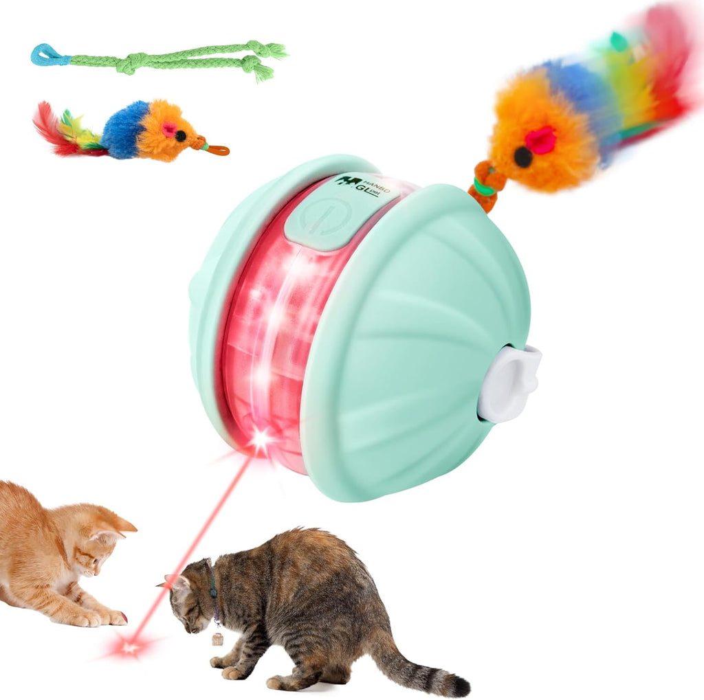 Smart Interactive Laser Ball for Cats – Voice, Light & Rolling Tail Fun