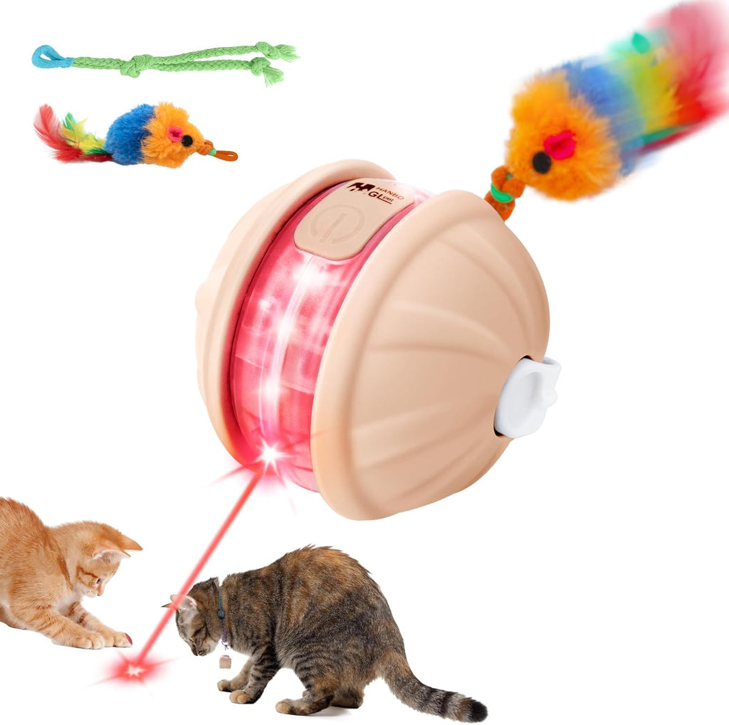 Smart Interactive Laser Ball for Cats – Voice, Light & Rolling Tail Fun