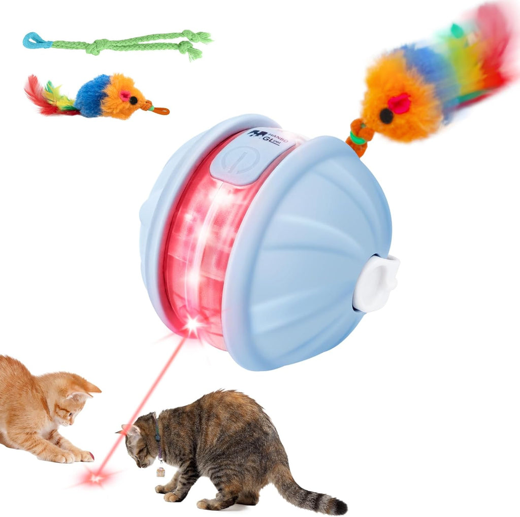 Smart Interactive Laser Ball for Cats – Voice, Light & Rolling Tail Fun