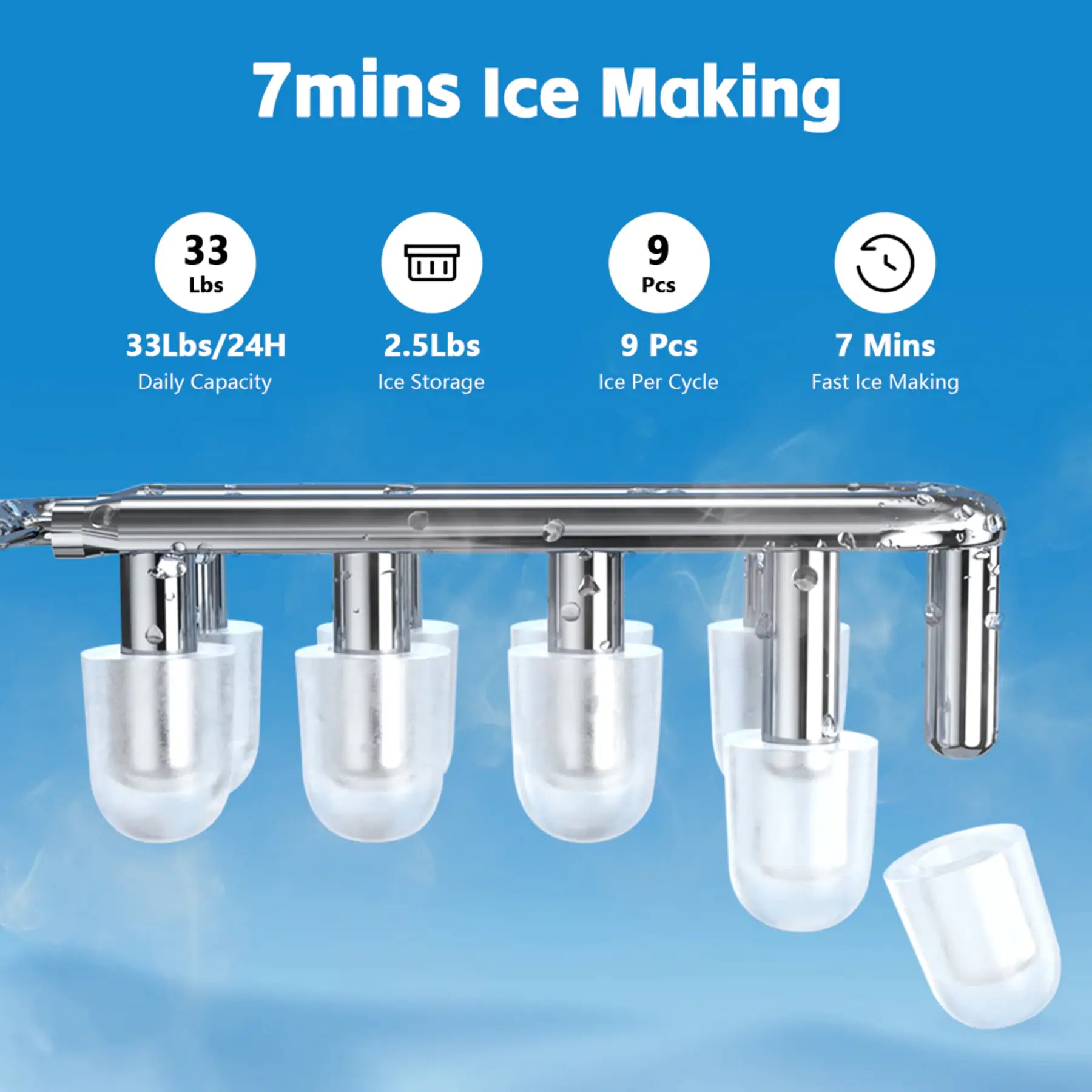 3-in-1 water dispenser with ice maker