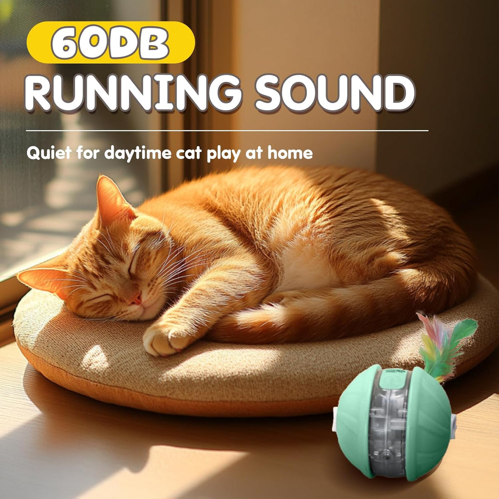 Smart Interactive Laser Ball for Cats – Voice, Light & Rolling Tail Fun