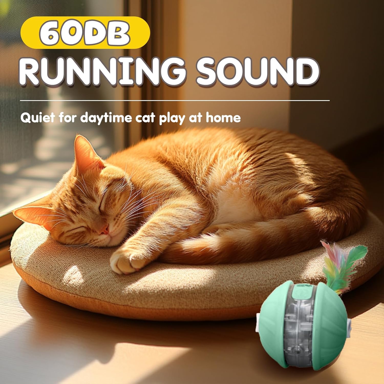 Smart Interactive Laser Ball for Cats – Voice, Light & Rolling Tail Fun