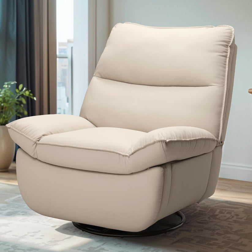 Nimbus™ 360° Swivel Rocker Recliner – Oversized Armless Lounge Chair with Premium Three-Proof Fabric