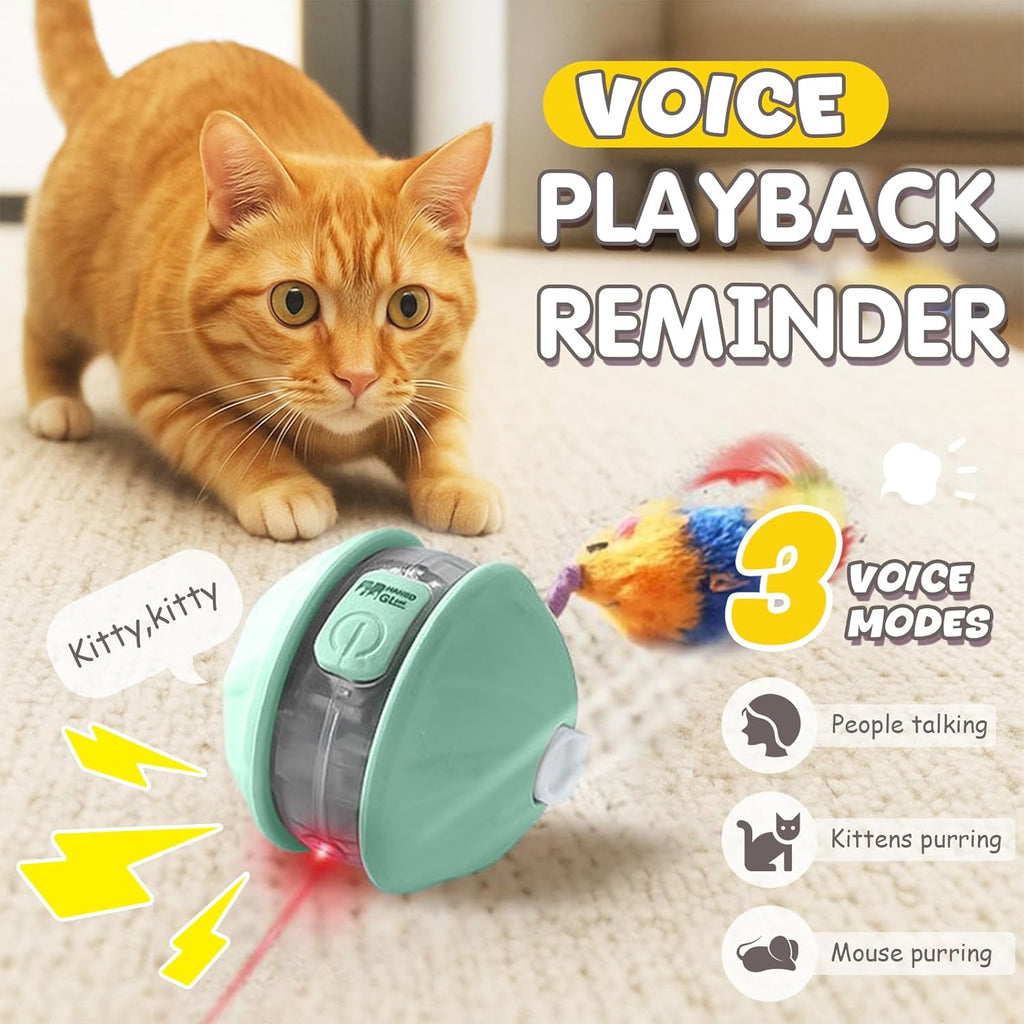 Smart Interactive Laser Ball for Cats – Voice, Light & Rolling Tail Fun