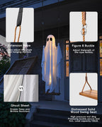GhoulGlide – Large Swinging Ghost with 8-Mode LED Lighting
