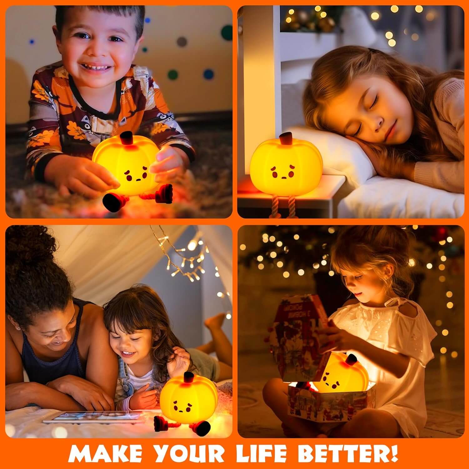 PumpkinGlow™ – Cute Rechargeable Pumpkin Lamp