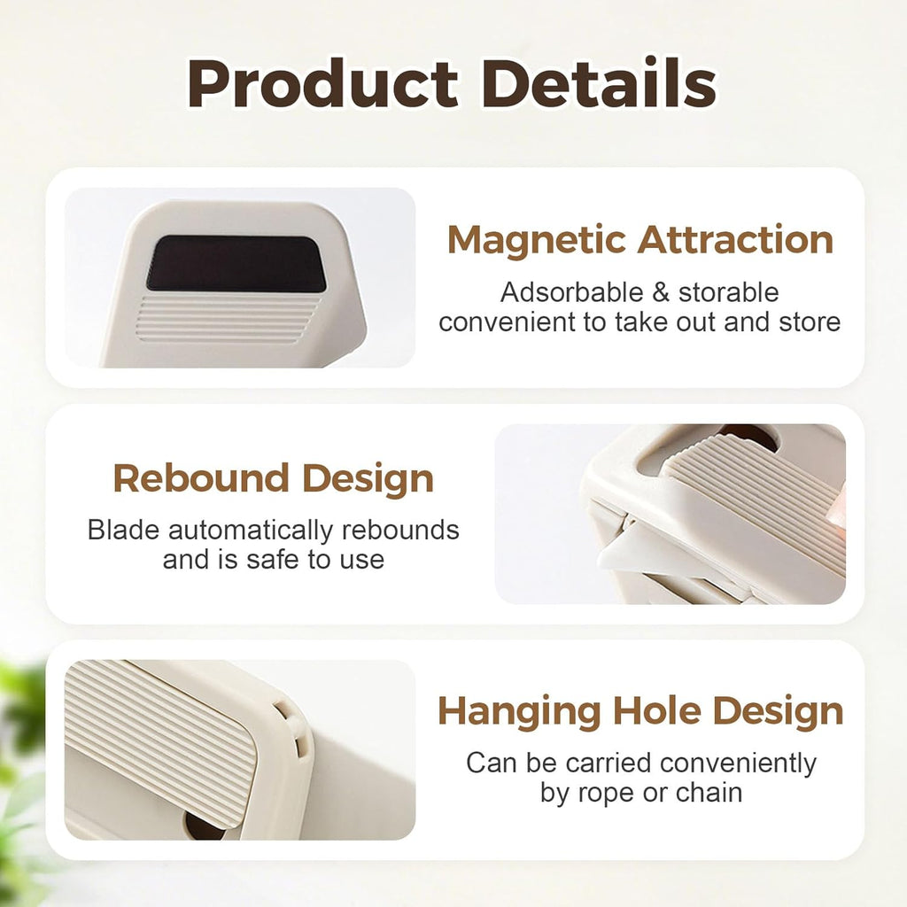 🏆 Flash Sale⚡ Magnetic Retractable Box Cutter - Safety Lock Utility Knife with Built-in Magnet for Easy Storage & Quick Access