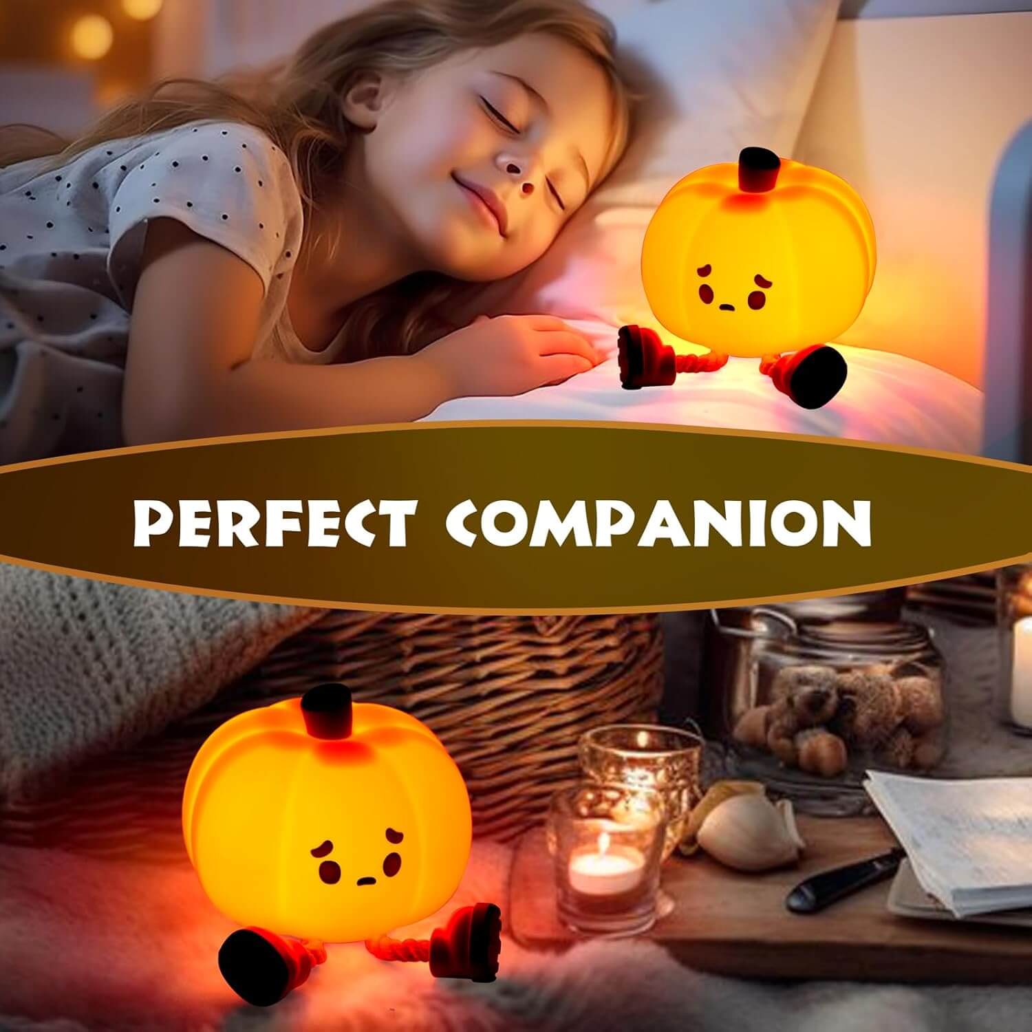PumpkinGlow™ – Cute Rechargeable Pumpkin Lamp