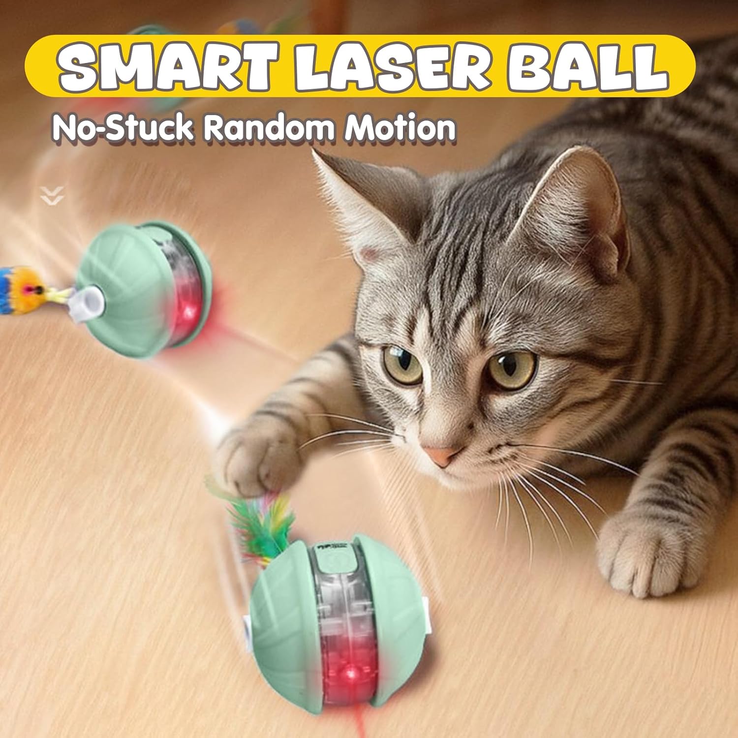 Smart Interactive Laser Ball for Cats – Voice, Light & Rolling Tail Fun