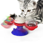 Interactive Cat Windmill Toy – LED & Catnip Ball Spinner for Indoor Exercise & Chewing