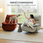 Nimbus™ 360° Swivel Rocker Recliner – Oversized Armless Lounge Chair with Premium Three-Proof Fabric