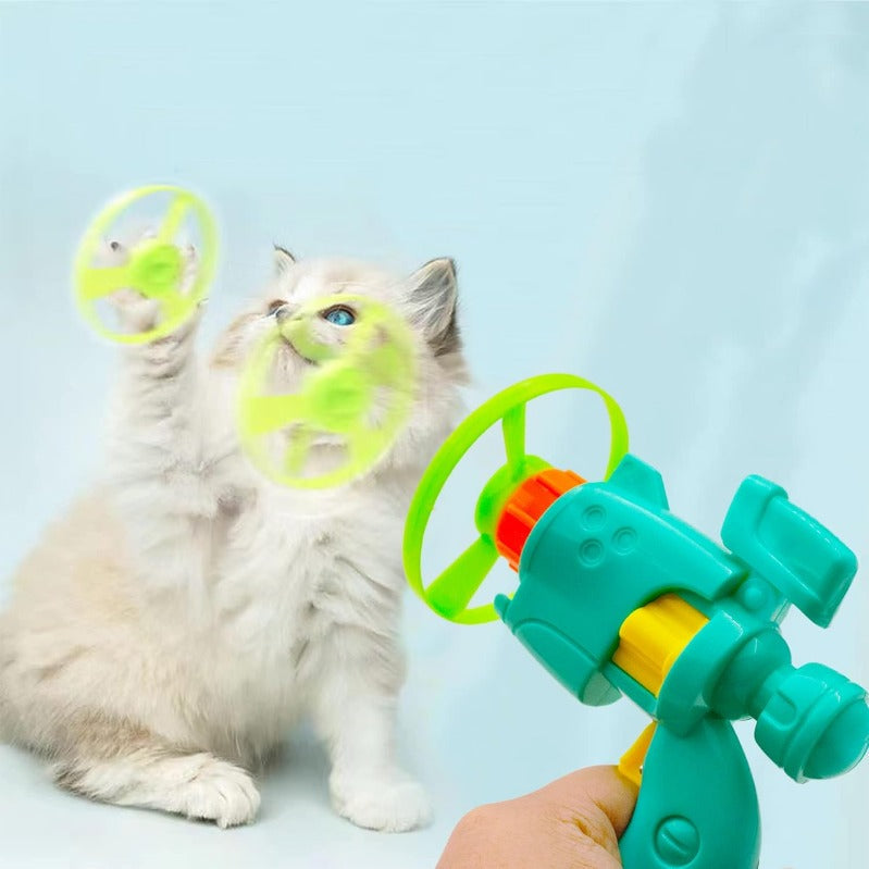 Light-Up Flying Disc Cat Launcher Set