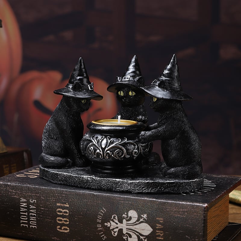 🕯️Ghost Wizard Magic Cat Candlestick (not include candles)