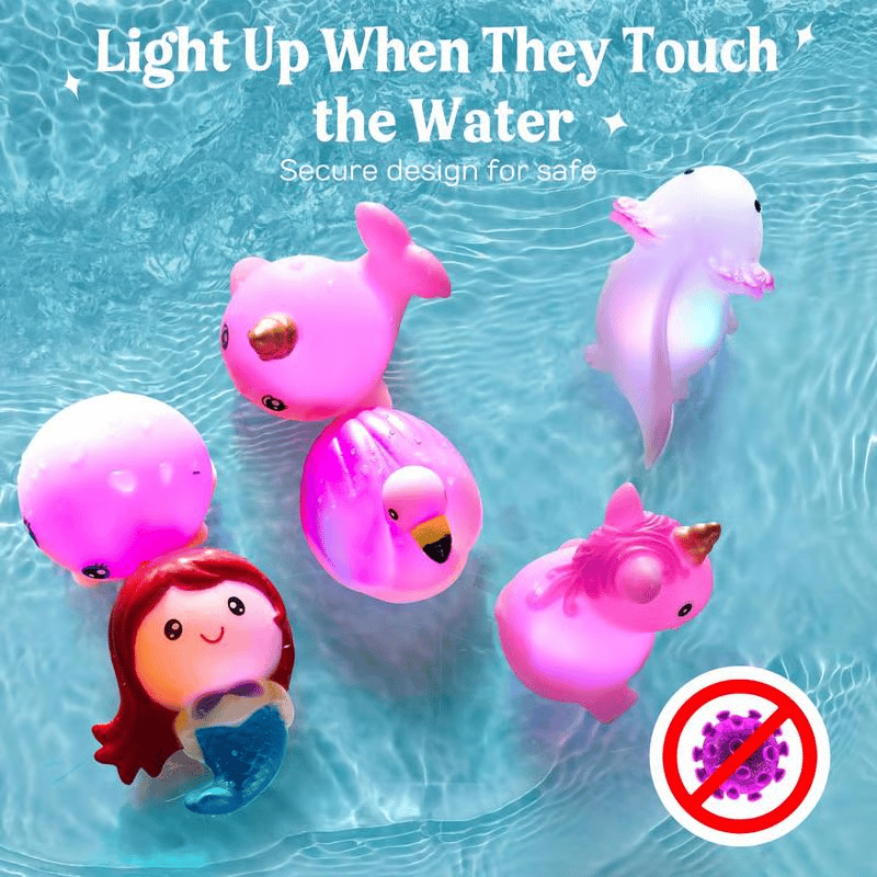 Light-up Bath Toys 🦖🧜‍♀️ for Kids 3-8, Glow in the Water 🌊✨ Perfect Christmas Gift 🎄🎁