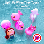 Light-up Bath Toys 🦖🧜‍♀️ for Kids 3-8, Glow in the Water 🌊✨ Perfect Christmas Gift 🎄🎁