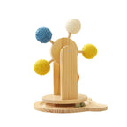 Cat Toy Ferris Wheel - Interactive Wooden Toy With Sisal Balls And Scratching Board
