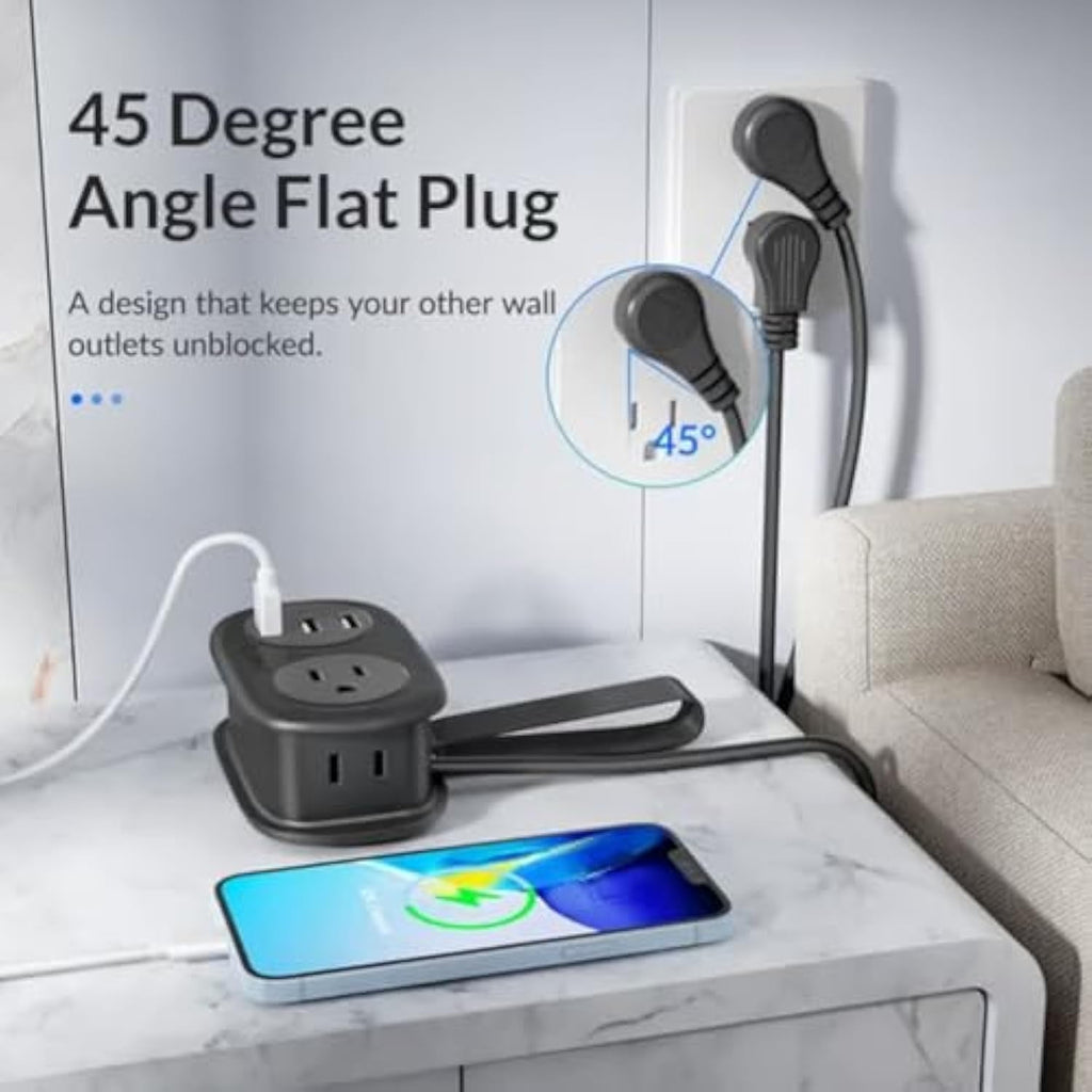 🔌 7-in-1 Power Strip – Compact Travel Charging Solution