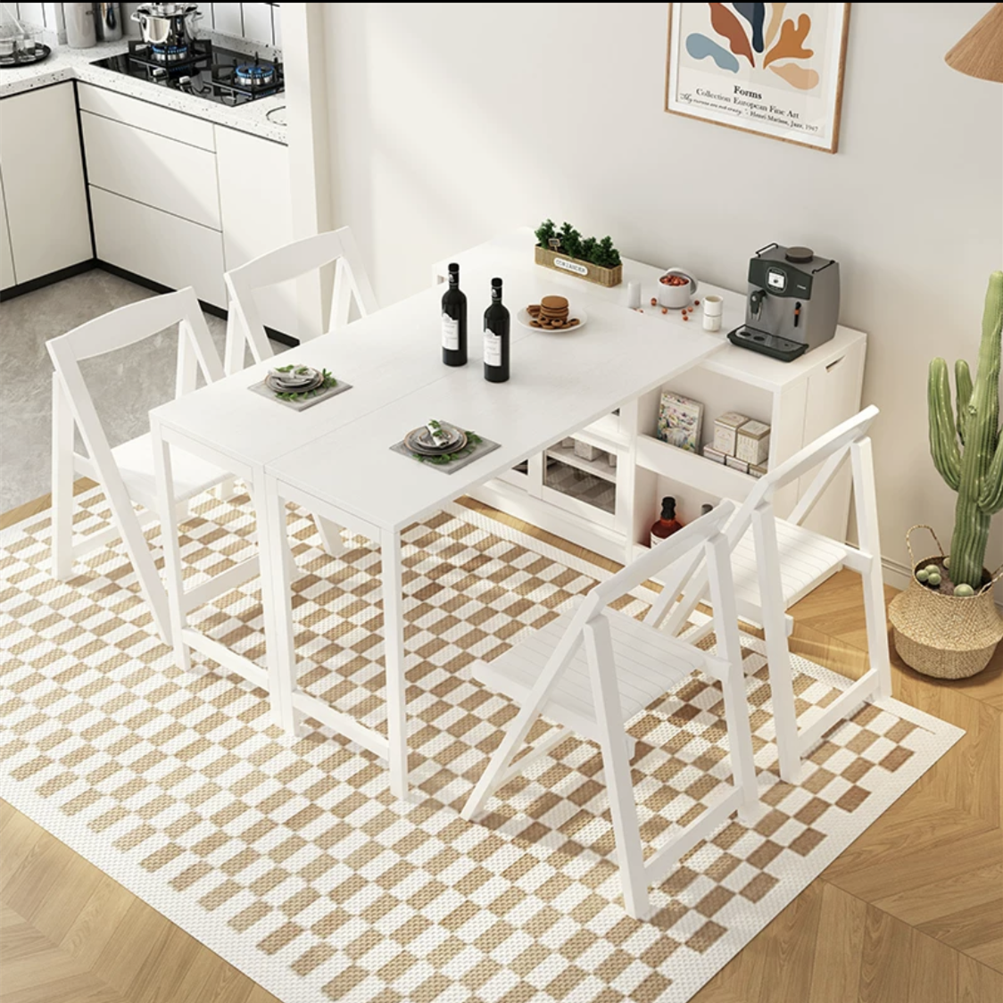 Folding and Expandable Multifunction Dining Table