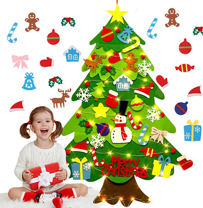 Felt Christmas Tree for Kids – DIY Tree with 32 Ornaments