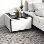 Smart Side Table with Built-In Fridge Drawer & Charging Station