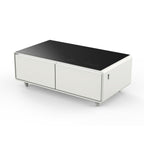 Smart Coffee Table with Dual Refrigerated Drawers, Bluetooth Speakers & Wireless Charging