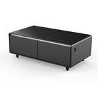 Smart Coffee Table with Dual Refrigerated Drawers, Bluetooth Speakers & Wireless Charging
