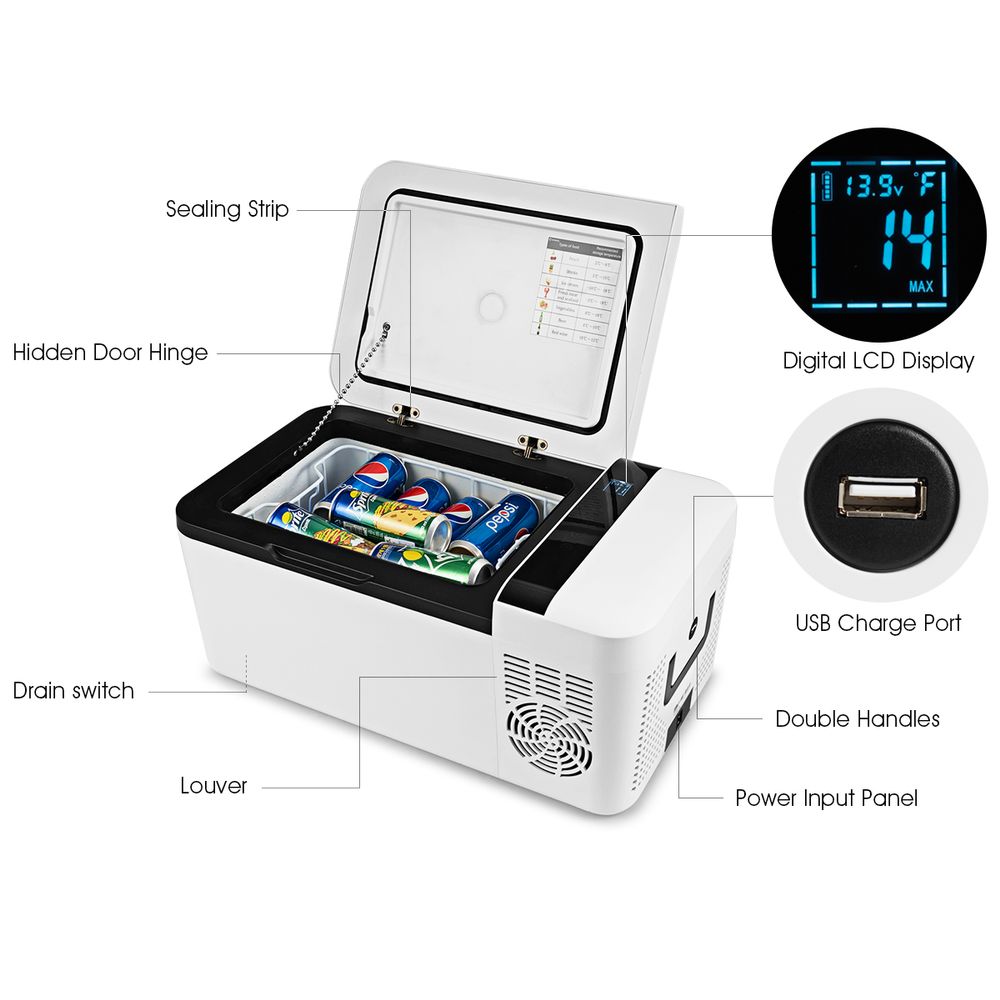 Portable Car Refrigerator Mini Cooler/ Freezer Compressor Camping