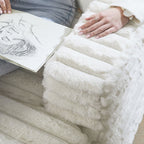 Pull-Out Chaise Lounge Bed with Plush Corduroy Fabric & Supportive Pillows
