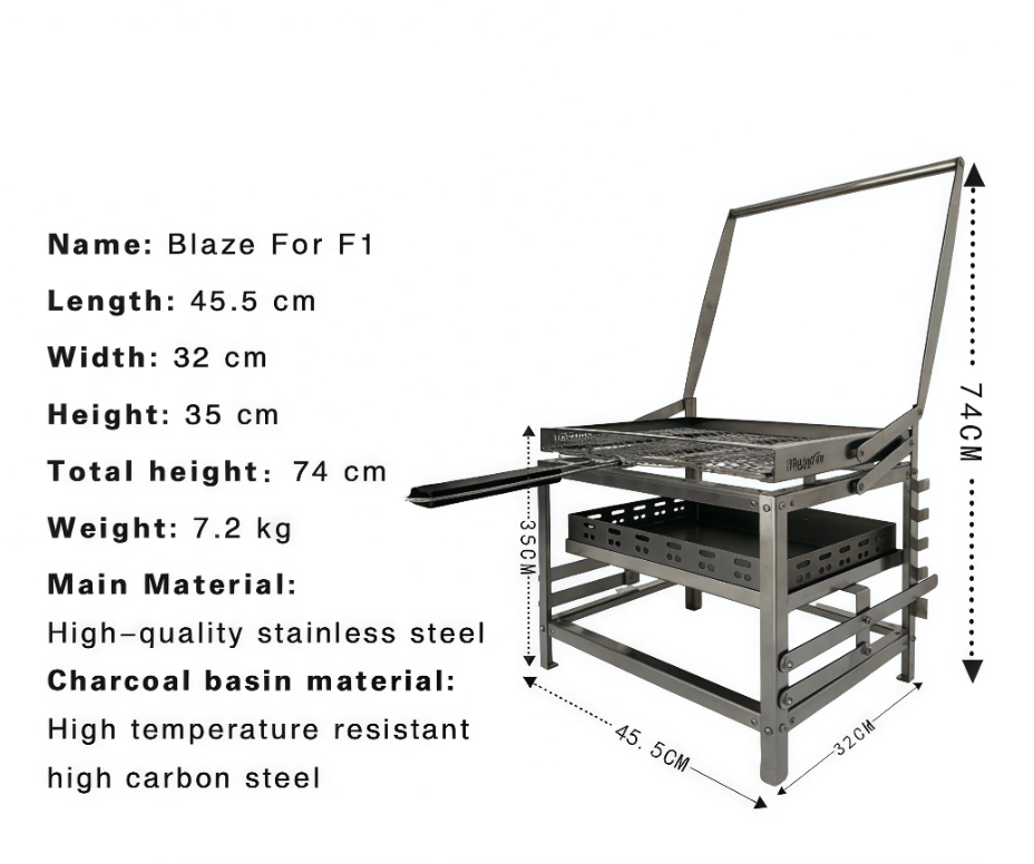 Adjustable Charcoal Rotating Grill