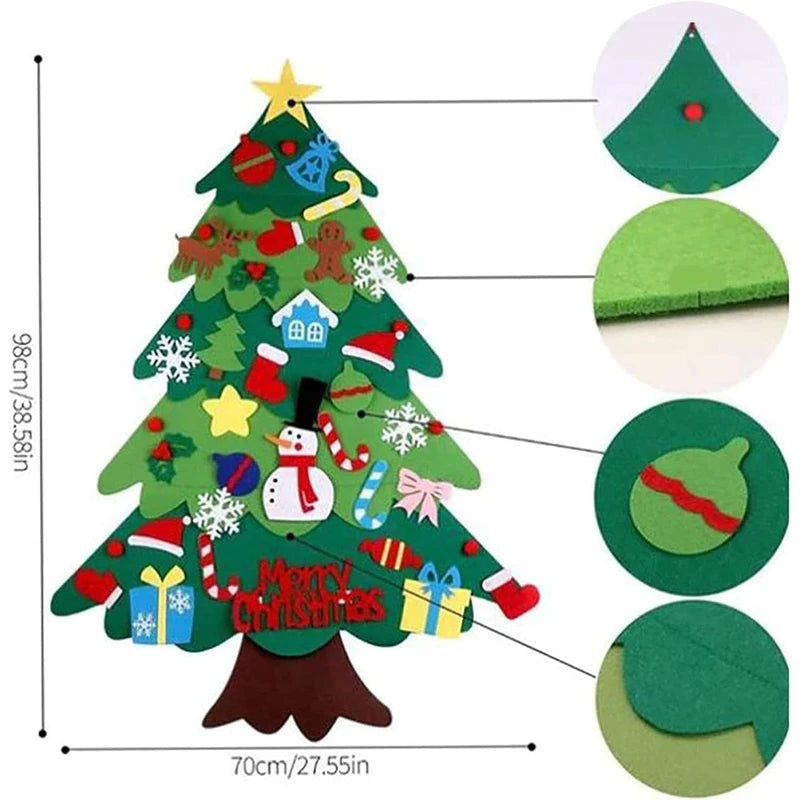 Everized Felt Christmas Tree for Kids – DIY Tree with 32 Ornaments 2