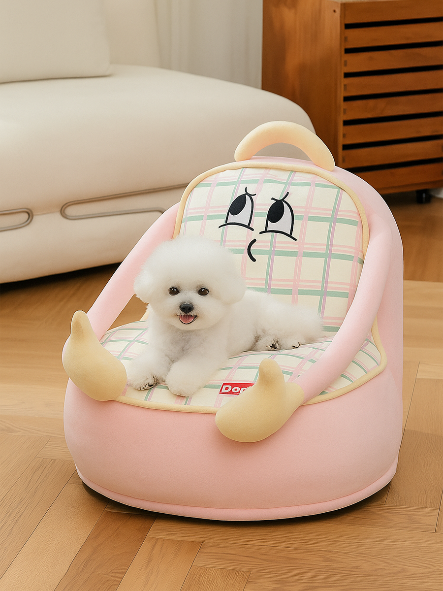 Meet the Striped Hug Arm Pet Sofa Bed