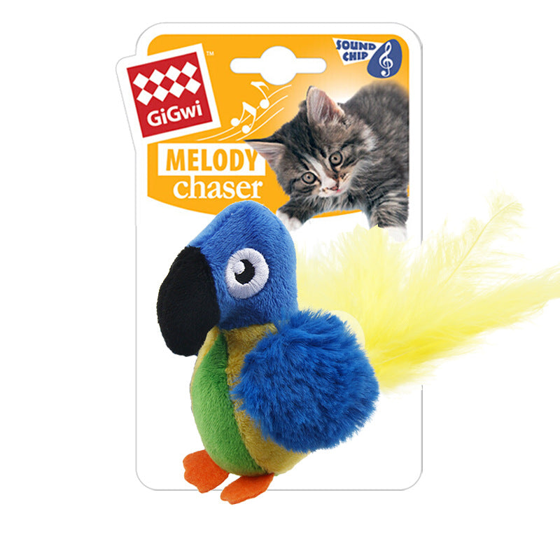interactive chirping bird cat toy