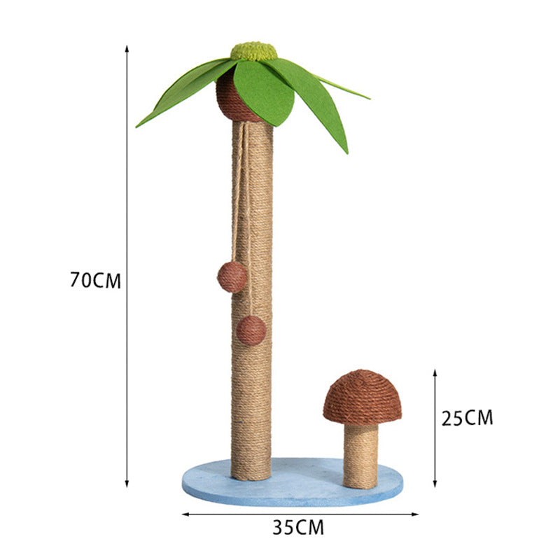 Cat Palm Tree/Mushroom Scratching Post Made of Sisal