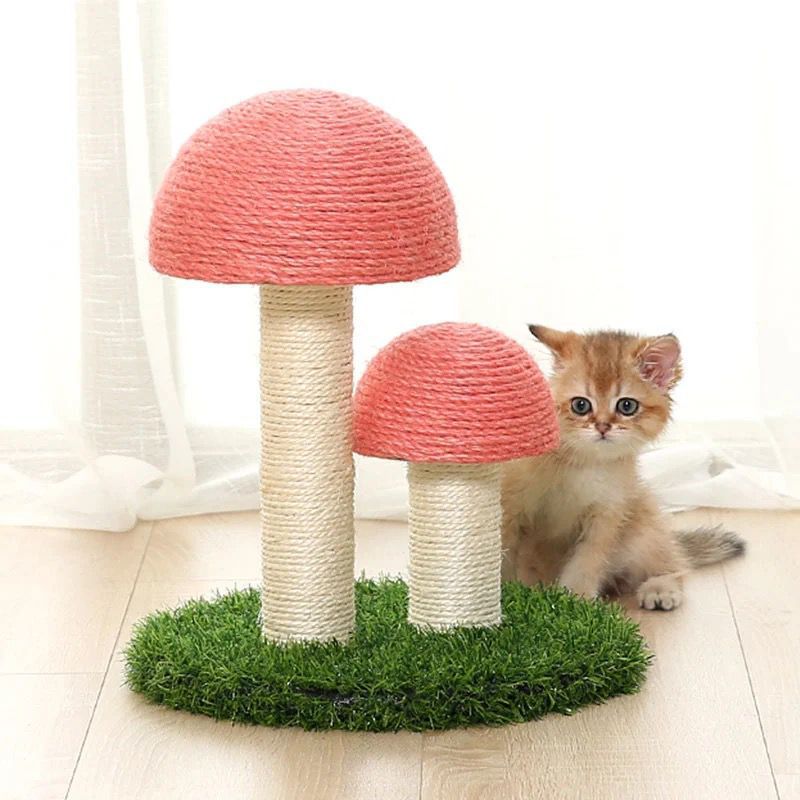Cat Mushroom Scratching Post Made Of Sisal