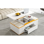 Multifunctional Lift Top Coffee Table With 4 Storage Stools