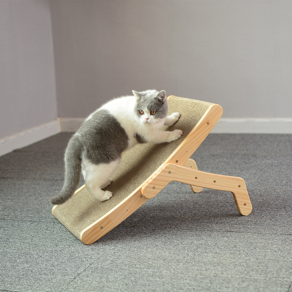 Adjustable Wooden Cat Scratcher Bed