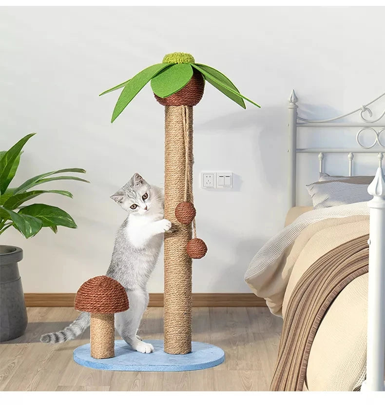 Cat Palm Tree/Mushroom Scratching Post Made of Sisal