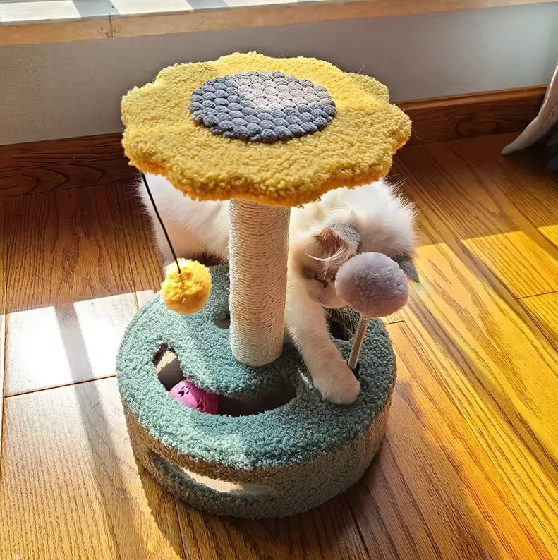 Sunflower Cat Scratching Post - Scratching Post With Toy And Interactive Cat Playground