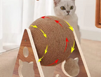 Cat Scratching Ball 360 ° - Innovative Scratching Post With Rotating Sisal Ball Sturdy Wooden Frame